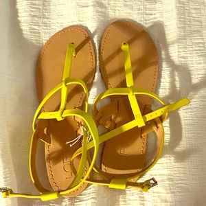 Bright yellow sandals